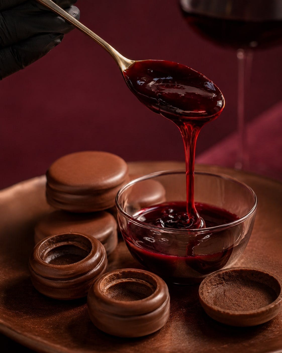 Alfajor PETRA con jalea de vino Malbec