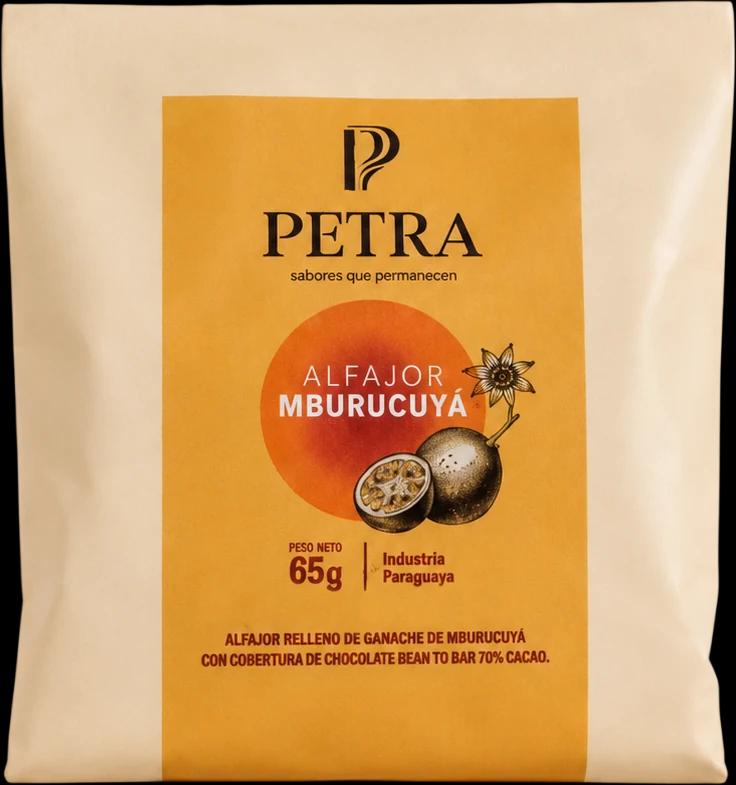 Alfajor PETRA Mburucuyá — edición limitada con chocolate 70% cacao